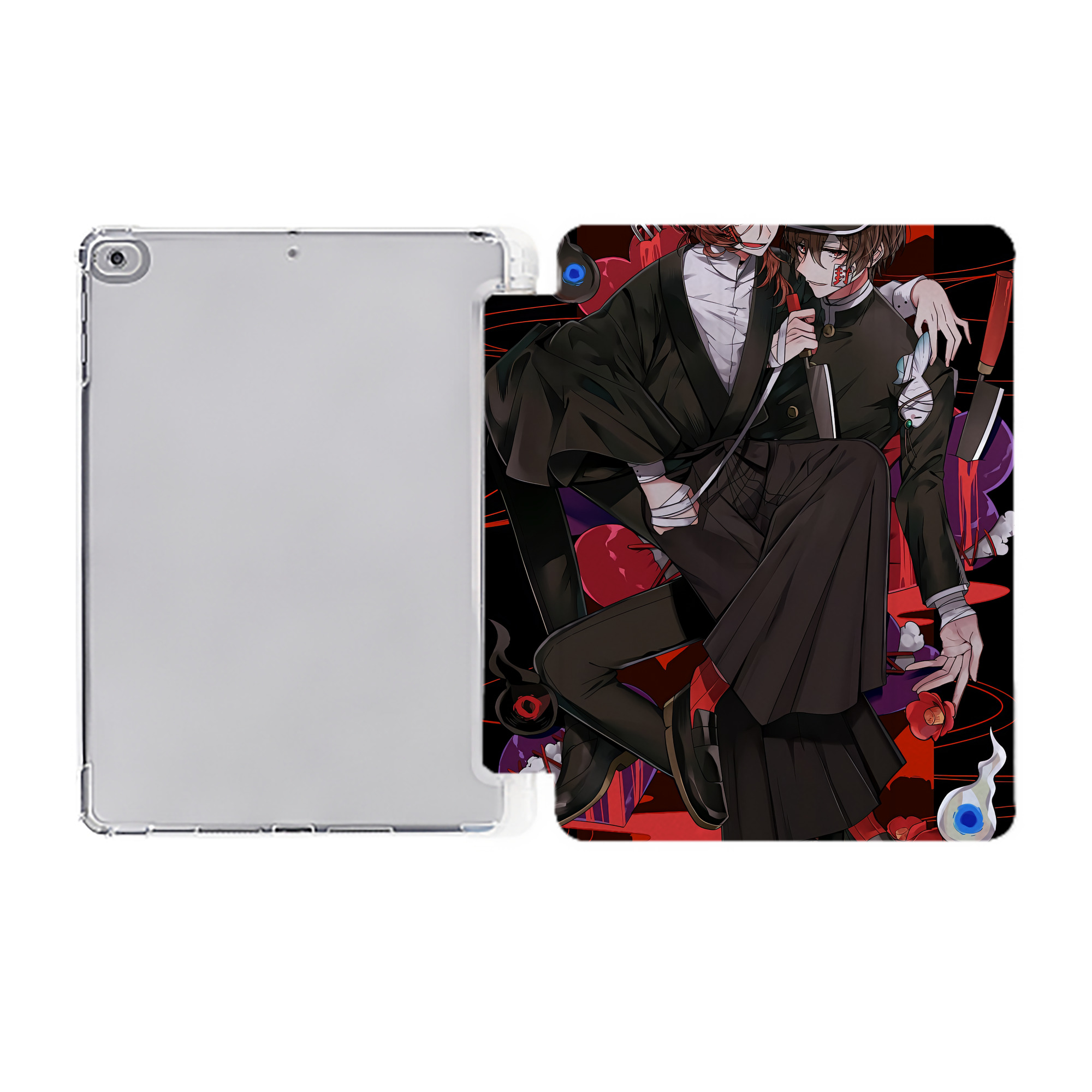 （画像用） 文豪ストレイドッグス Bungo Stray Dogs IPad ケース ペン収納付き 三つ折りスタンド PUレザー×シリコン 対応機種9.5/10.5/10.9インチ
